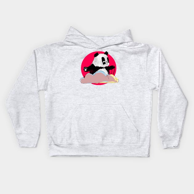 Panda flyin Kids Hoodie by notthatparker